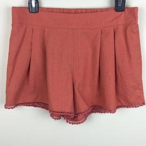Bebop - Linen Blend Embellished Trim Shorts